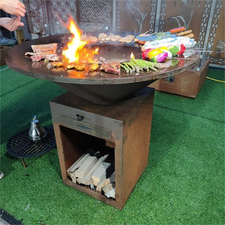 Corten Steel Brasero grillgrill til að elda
