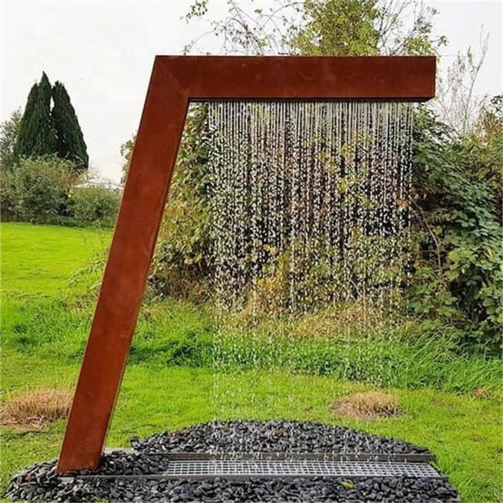 Rusting Corten Steel Water Feature For Garden