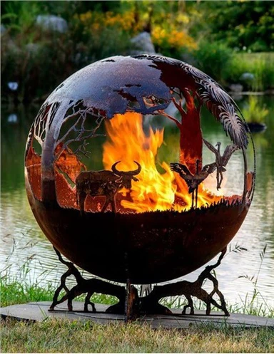 Garður kringlótt eldavél arinn