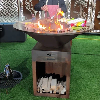 Corten stál helluborð Grill Fire Pit Úti verönd Stál BBQ Fire Pit Grill borð