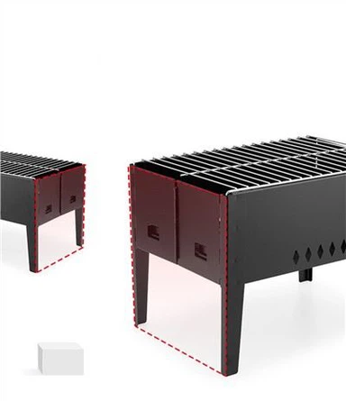 Færanlegt samanbrjótanlegt viðargrill