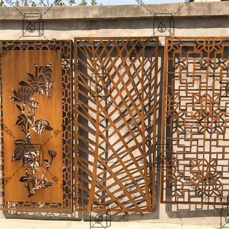 Weathering Steel Panel With Lights