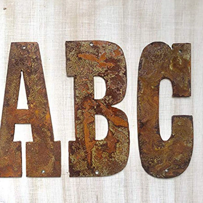 Rustic Flat Metal Letters And Numbers