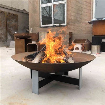 Corten Steel Fire Pit Fire Bowl með fótum