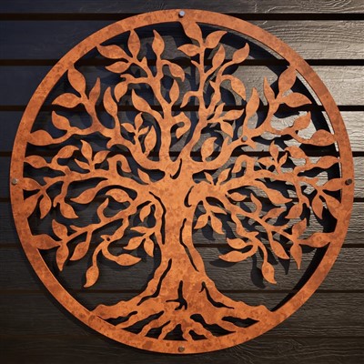Corten Steel Surface Tree Of Life Art
