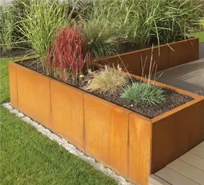 Ryðguð stál garðgróðursetning